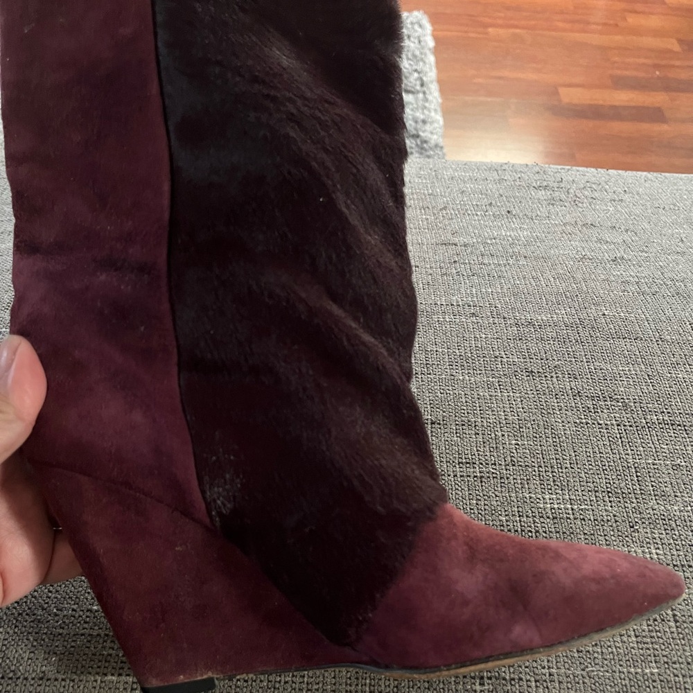 Isabel Marant Women’s Suede Fur Lazio Wedge Boots Sz 38 US Sz 7 - Picture 4 of 16